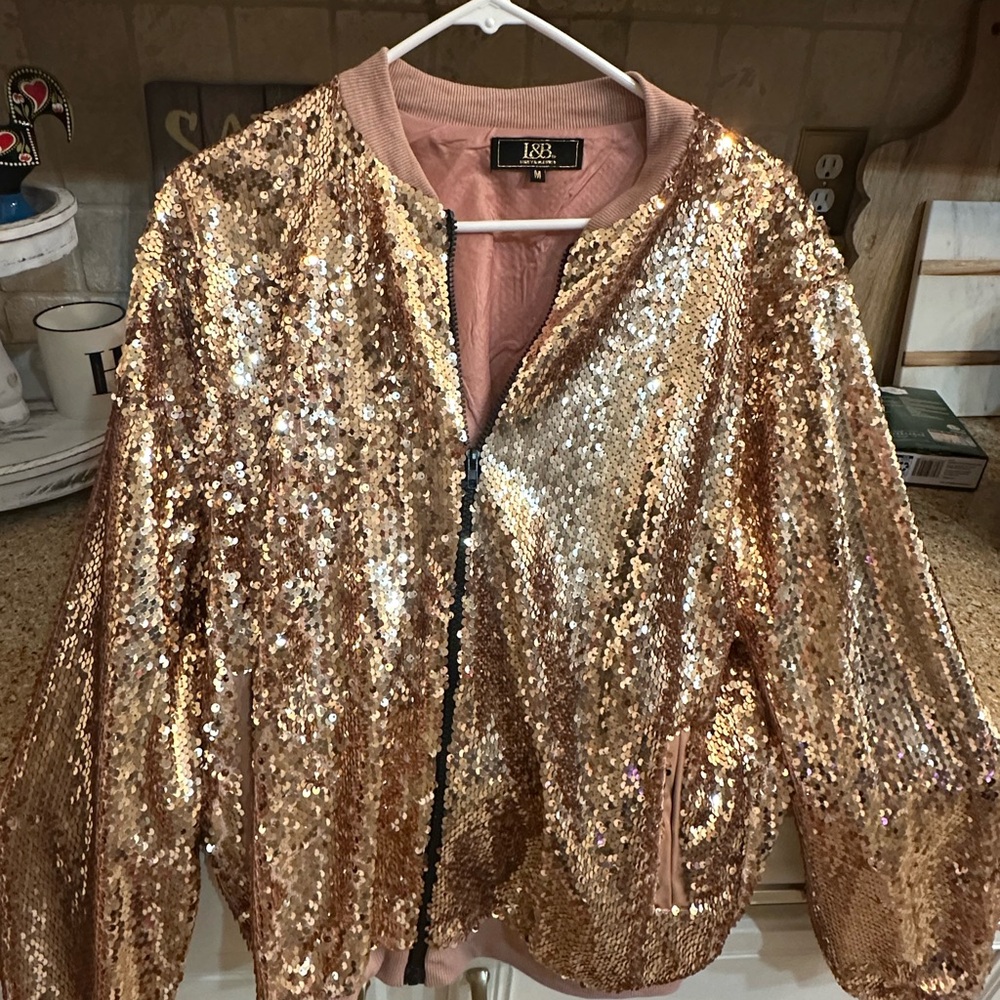 LUX Rose Gold Sequin Women's Jacket